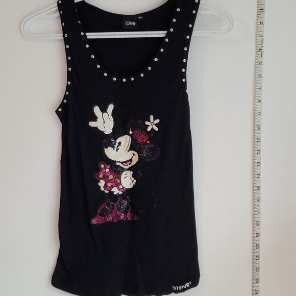 EUC Black Minnie Mouse Sequin Disney Tank Top